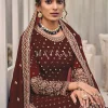 Maroon Multi Embroidered Traditional Palazzo Suit