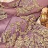 Mauve Net Abaya Style Anarkali Suit Wedding Wear