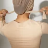 Mesh-Back Under Scarf Taupe