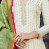 Off White Embroidered Art Silk Palazzo Suit After Six Wear