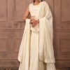 Off-White Sequin Embroidered Lehenga Set With Blouse And Dupatta