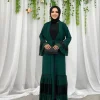 Open Green pleated Abaya