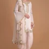 Light Pink Soft Silk Embroidered Trouser Suit 1
