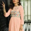 Peach Multi Embroidered Traditional Anarkali Gown