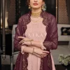 Pink And Mauve Embroidered Palazzo Suit