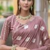 Pink Cotton Saree In Woven Work