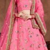 Pink Embroidered A Line Lehenga Wedding Wear