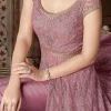 Pink Net Embroidered Anarkali Suit Party Wear