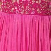 Pink Thread Embroidered Tiered Anarkali Gown