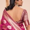Pink Woven Cotton Silk Saree With Blouse 1