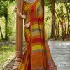 Printed Blouse With Multicolor Cotton Saree 1