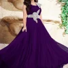 Purple Georgette Prom Dresses Gown