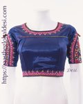 Gaji Silk handicrafted blouse with embroidery and mirror work