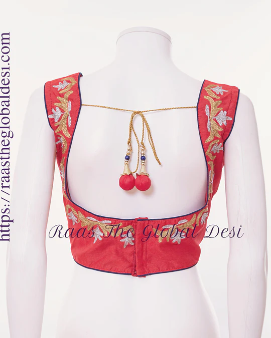 Designer silk blouse with embroidery