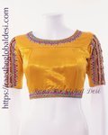 Gaji Silk handicrafted blouse with embroidery and mirror work
