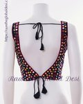 Designer silk blouse with hand work, heavy mirror work