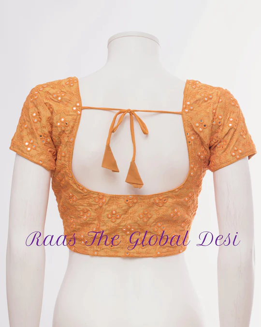 YELLOW SILK BLOUSE WITH EMBROIDERY