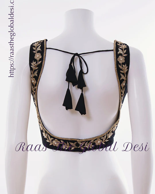 Designer silk blouse with gota patti work