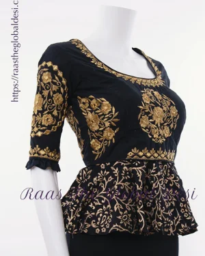 designer peplum Silk blouses with stylish embroidery work Blouse