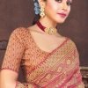 Red Cotton Traditional Saree With Brasso Work 2