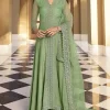 Sage Green Soft Silk Floor Length Anarkali Suit 1