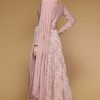 Silk Anarkali Gown In Dusty Pink Color 1
