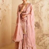 Soft Pink Zari Embroidery Palazzo Suit