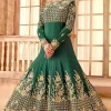Teal Green Georgette Embroidered Anarkali Gown 1