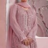 Thread Embroidered Georgette Dusty Pink Palazzo Suit 2