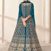 Turquoise Embroidered Jacket Style Anarkali Suit