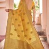 Yellow Cotton Silk Woven Saree