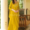 Yellow Embroidered Georgette Anarkali Gown