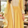 Yellow Georgette Embroidered N Sequins Palazzo suit Party Wear