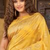 Yellow Woven Festive Saree In Cotton