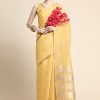 Yellow Zari Woven Festive Saree With Distinctive Pallu